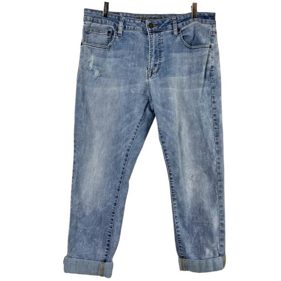 American Eagle Men’s Jeans Skinny Cuffed Light Wash Size 36 Waist - Picture 1 of 8